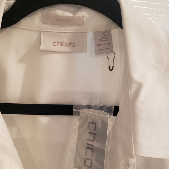 CHICO'S White Shirt 100% cotton (size 3=size 16) - Picture 2 of 7